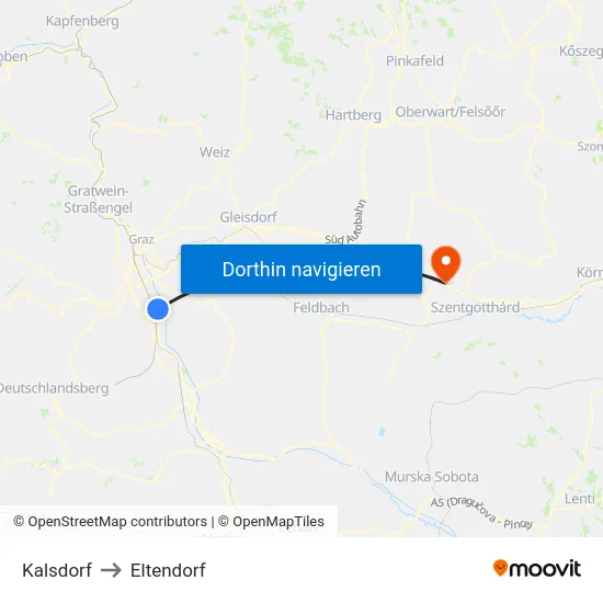 Kalsdorf to Eltendorf map