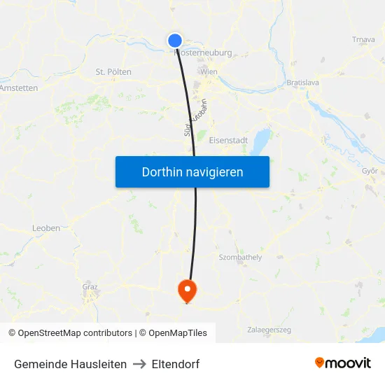 Gemeinde Hausleiten to Eltendorf map