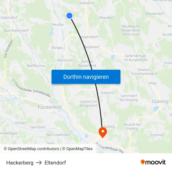 Hackerberg to Eltendorf map