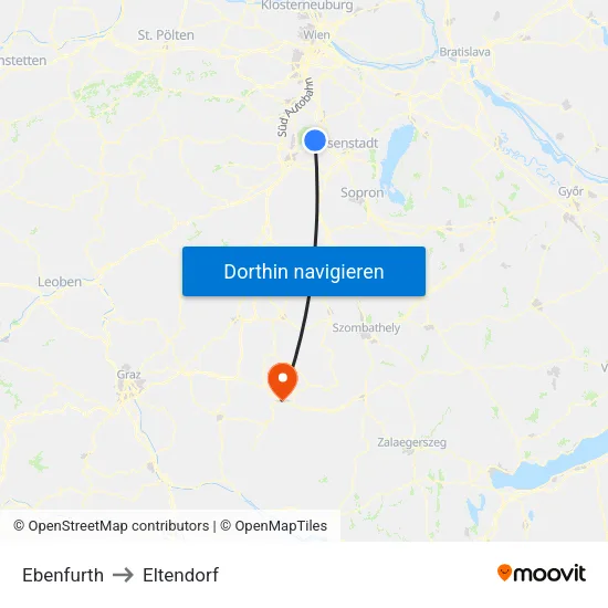 Ebenfurth to Eltendorf map
