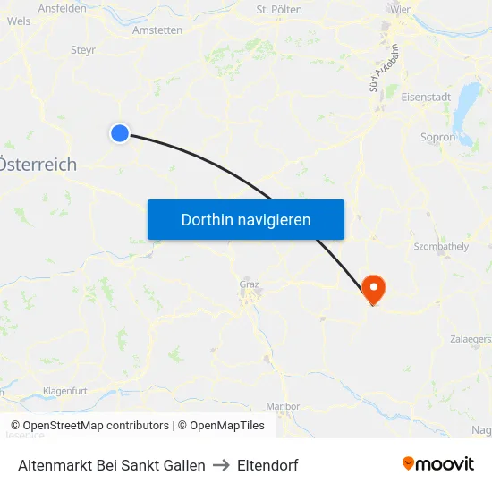 Altenmarkt Bei Sankt Gallen to Eltendorf map