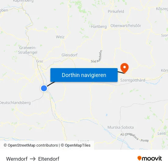 Werndorf to Eltendorf map