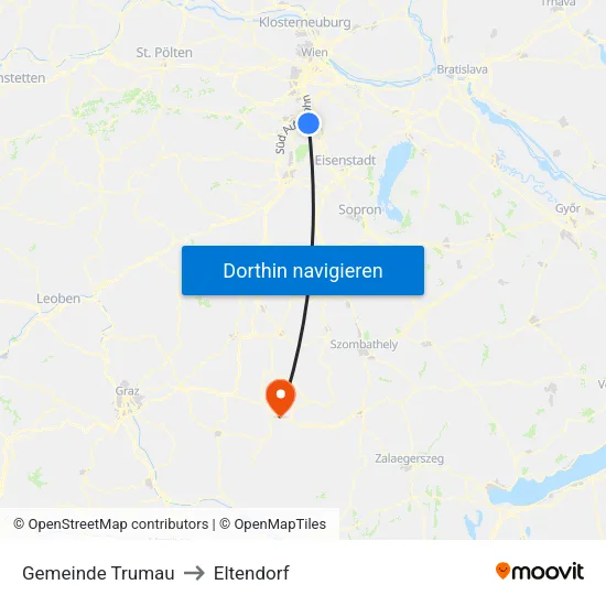 Gemeinde Trumau to Eltendorf map