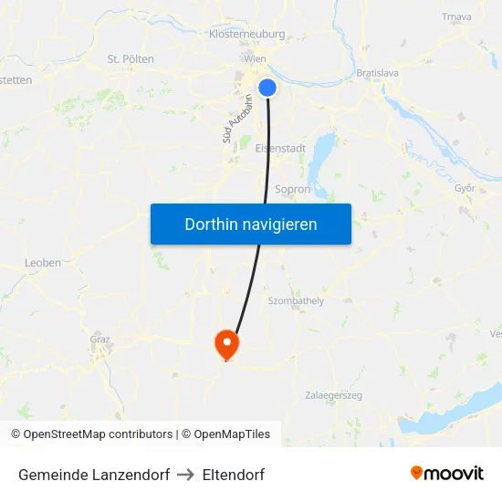 Gemeinde Lanzendorf to Eltendorf map
