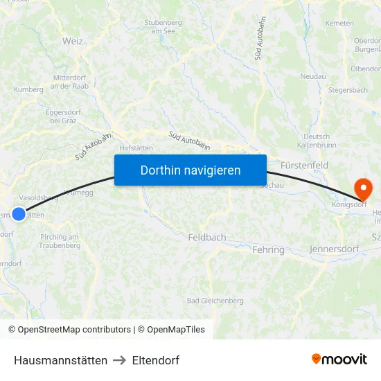 Hausmannstätten to Eltendorf map