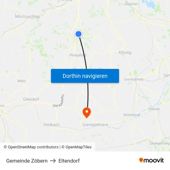 Gemeinde Zöbern to Eltendorf map