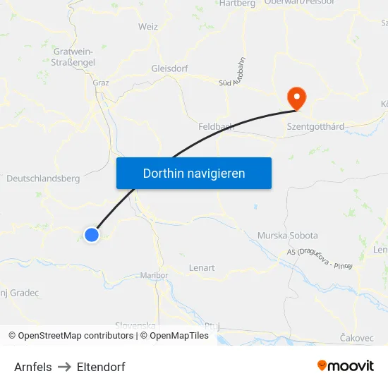 Arnfels to Eltendorf map