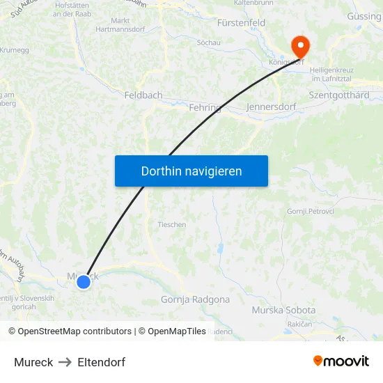 Mureck to Eltendorf map