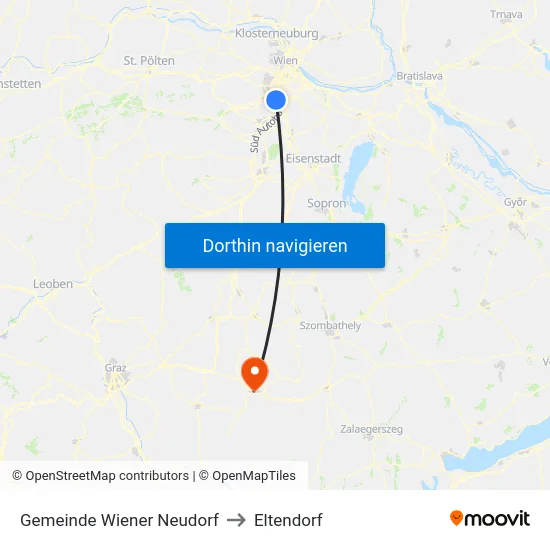 Gemeinde Wiener Neudorf to Eltendorf map