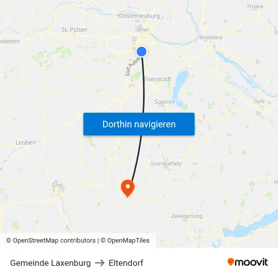 Gemeinde Laxenburg to Eltendorf map