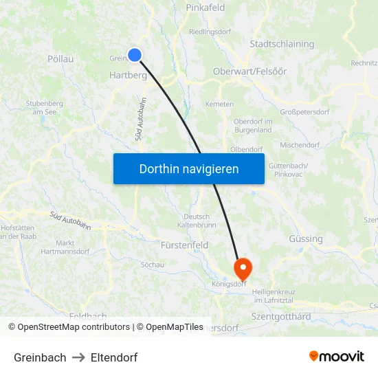 Greinbach to Eltendorf map