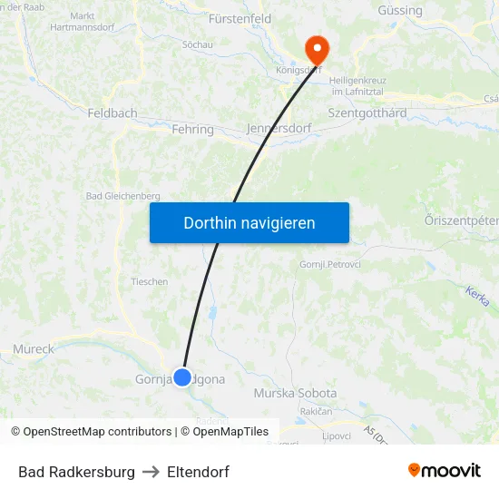 Bad Radkersburg to Eltendorf map