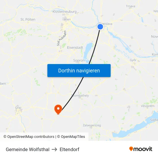 Gemeinde Wolfsthal to Eltendorf map