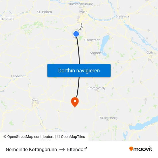 Gemeinde Kottingbrunn to Eltendorf map