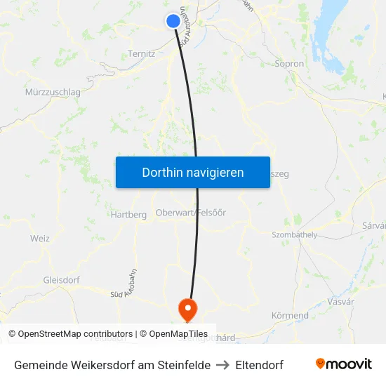 Gemeinde Weikersdorf am Steinfelde to Eltendorf map