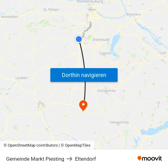 Gemeinde Markt Piesting to Eltendorf map
