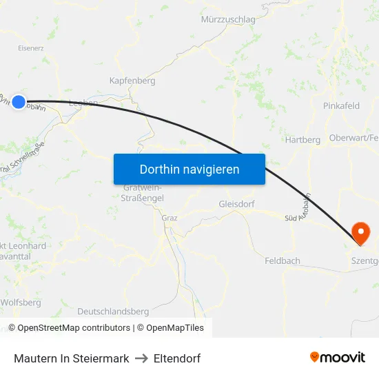 Mautern In Steiermark to Eltendorf map