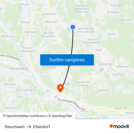 Rauchwart to Eltendorf map