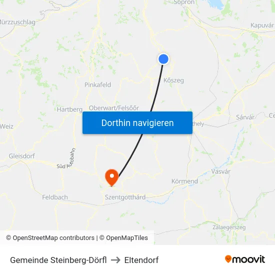 Gemeinde Steinberg-Dörfl to Eltendorf map