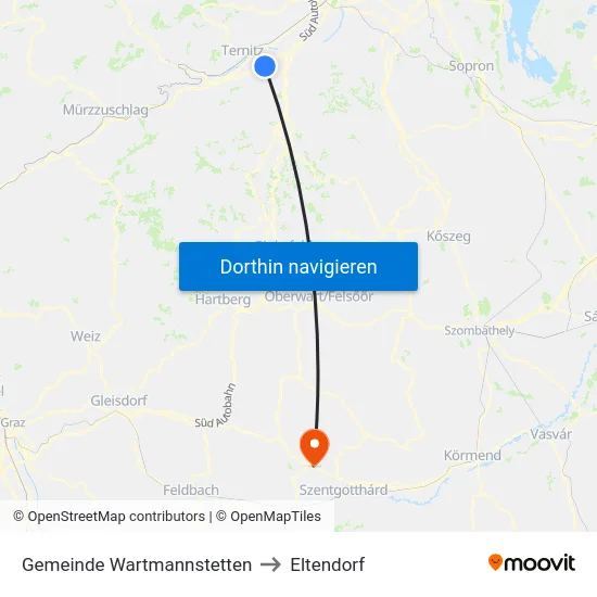 Gemeinde Wartmannstetten to Eltendorf map