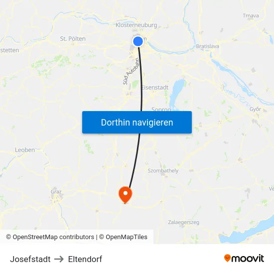 Josefstadt to Eltendorf map