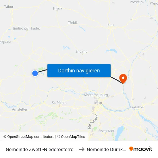 Gemeinde Zwettl-Niederösterreich to Gemeinde Dürnkrut map