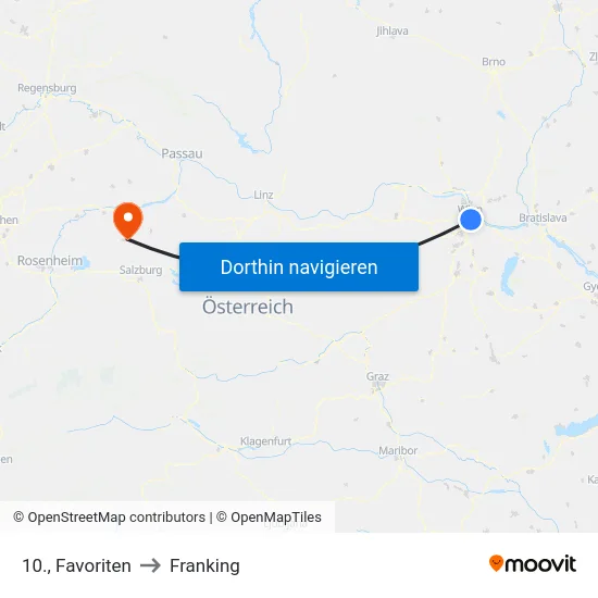 10., Favoriten to Franking map
