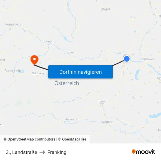 3., Landstraße to Franking map