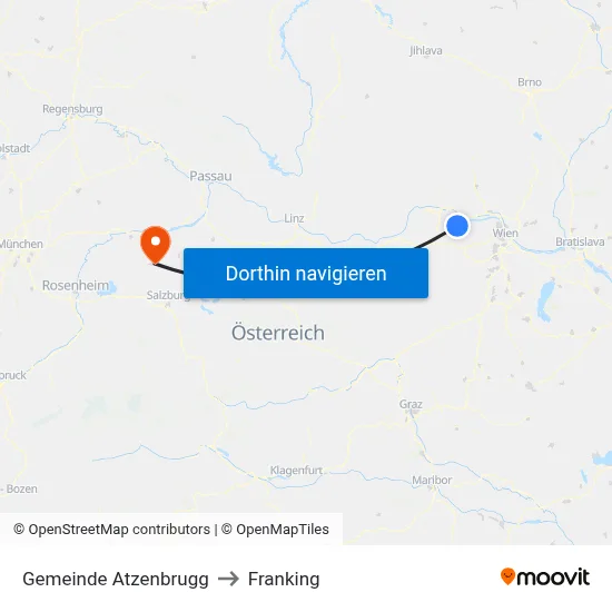 Gemeinde Atzenbrugg to Franking map