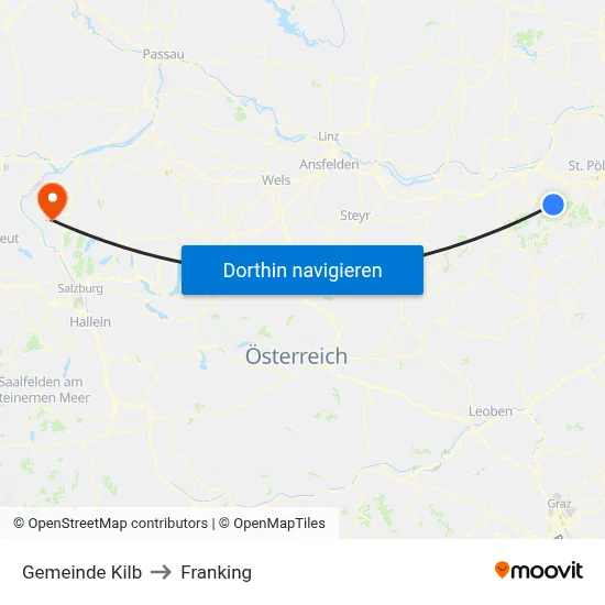 Gemeinde Kilb to Franking map