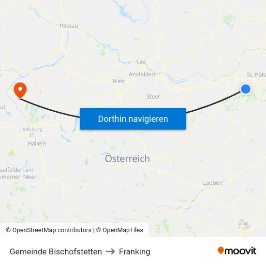 Gemeinde Bischofstetten to Franking map