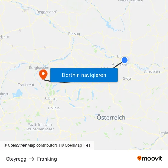 Steyregg to Franking map