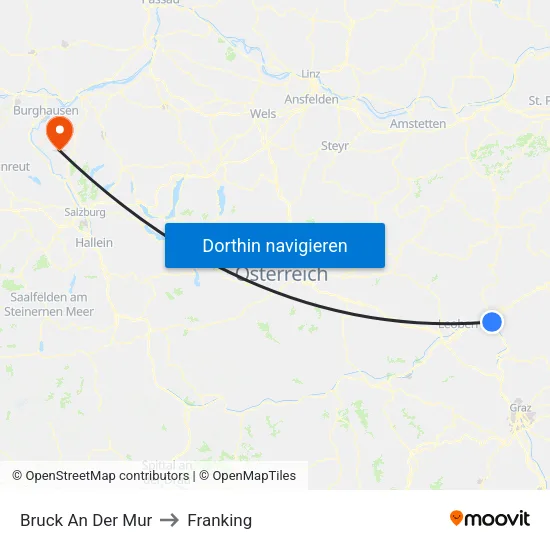 Bruck An Der Mur to Franking map