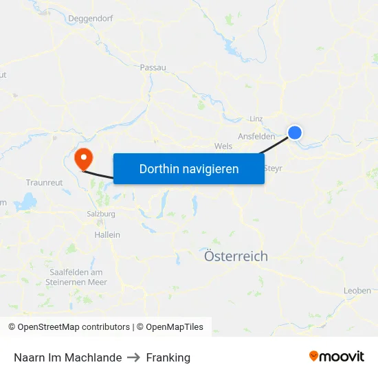 Naarn Im Machlande to Franking map
