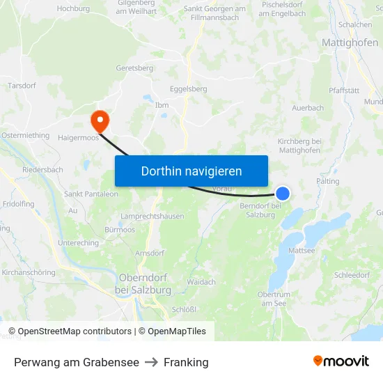 Perwang am Grabensee to Franking map