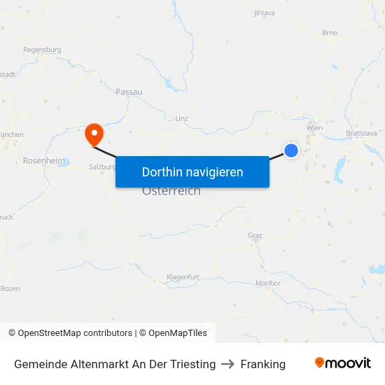 Gemeinde Altenmarkt An Der Triesting to Franking map