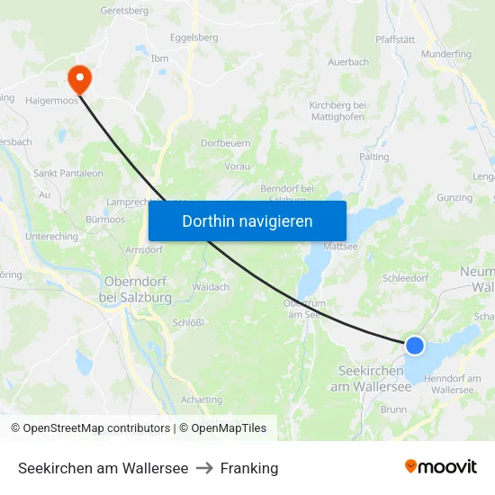 Seekirchen am Wallersee to Franking map