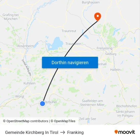 Gemeinde Kirchberg In Tirol to Franking map