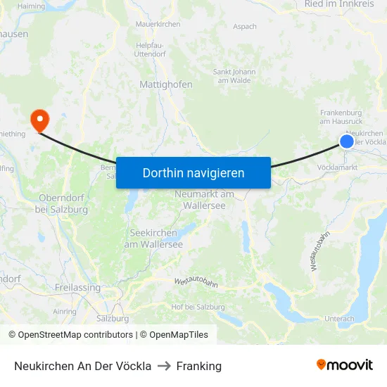 Neukirchen An Der Vöckla to Franking map