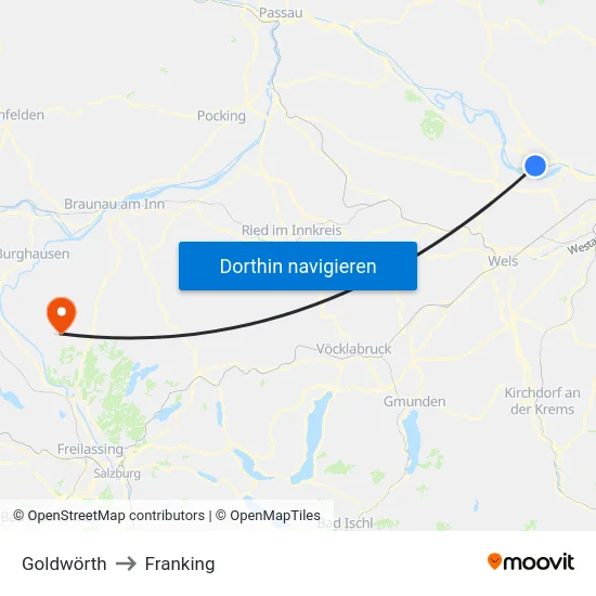 Goldwörth to Franking map