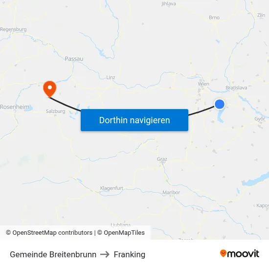 Gemeinde Breitenbrunn to Franking map