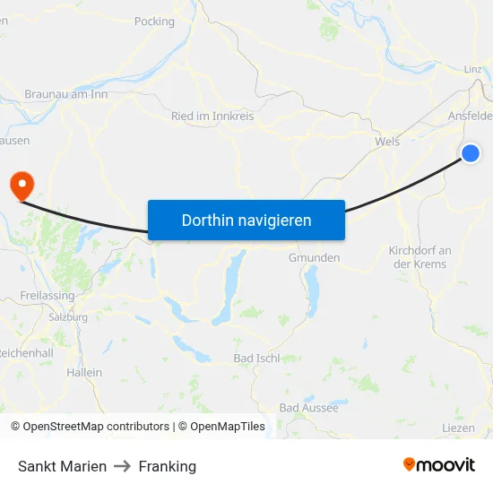Sankt Marien to Franking map