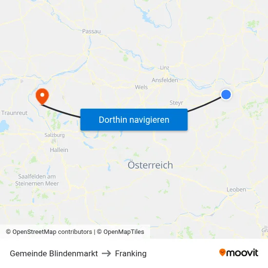 Gemeinde Blindenmarkt to Franking map