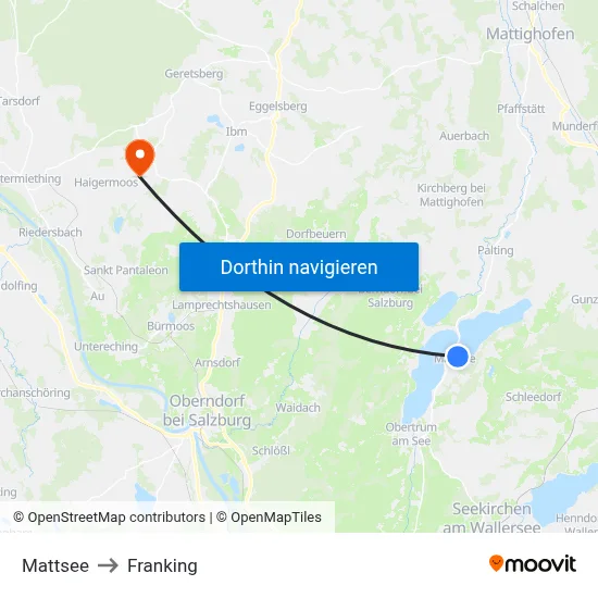 Mattsee to Franking map