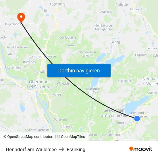 Henndorf am Wallersee to Franking map