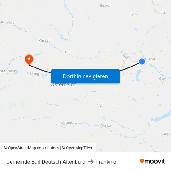Gemeinde Bad Deutsch-Altenburg to Franking map