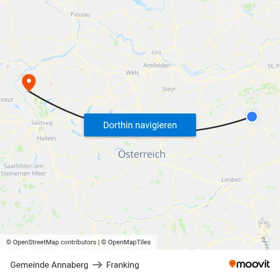 Gemeinde Annaberg to Franking map