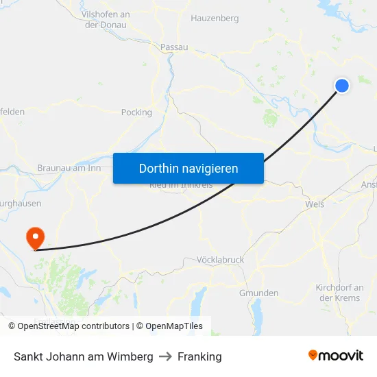 Sankt Johann am Wimberg to Franking map