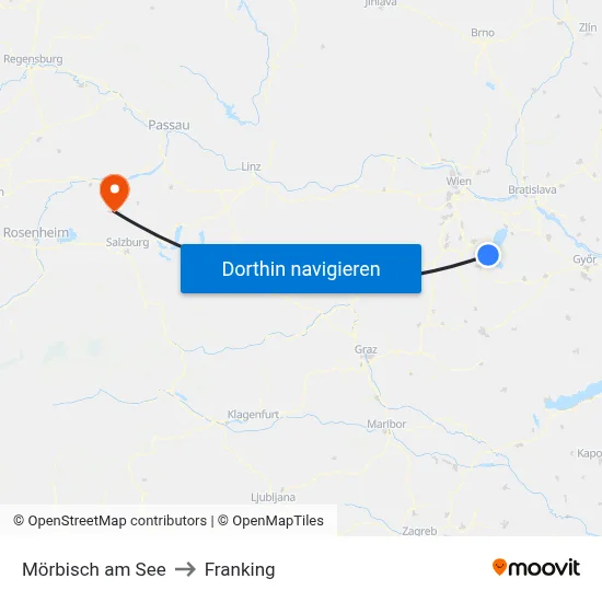 Mörbisch am See to Franking map