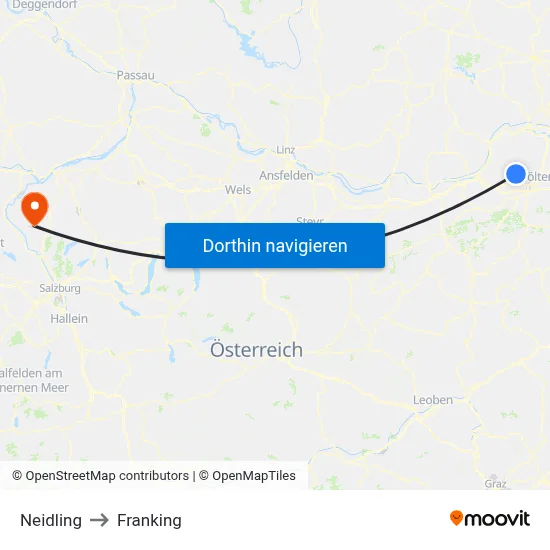 Neidling to Franking map